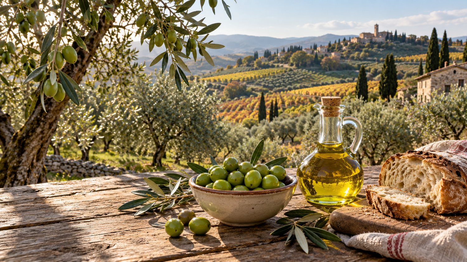Olivenbäume und landwirtschaftliche Produkte aus der Region Verona